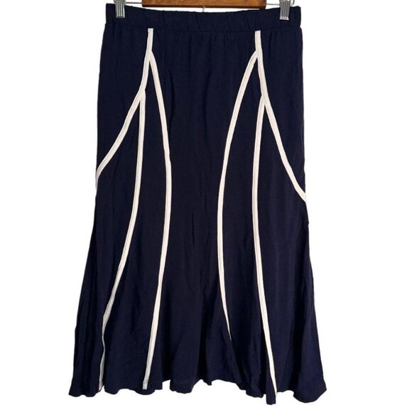 Cirana Dresses & Skirts - CIRANA New SKIRT Navy White Cream Contrast Striped Flowy Midi Maxi NWOT Womens M